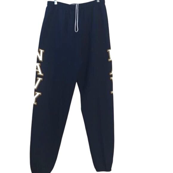 M.J. Soffe Navy Sweatpants XL Elastic Waistband 50/50 Cotton & Polyester Made In - Picture 2 of 11